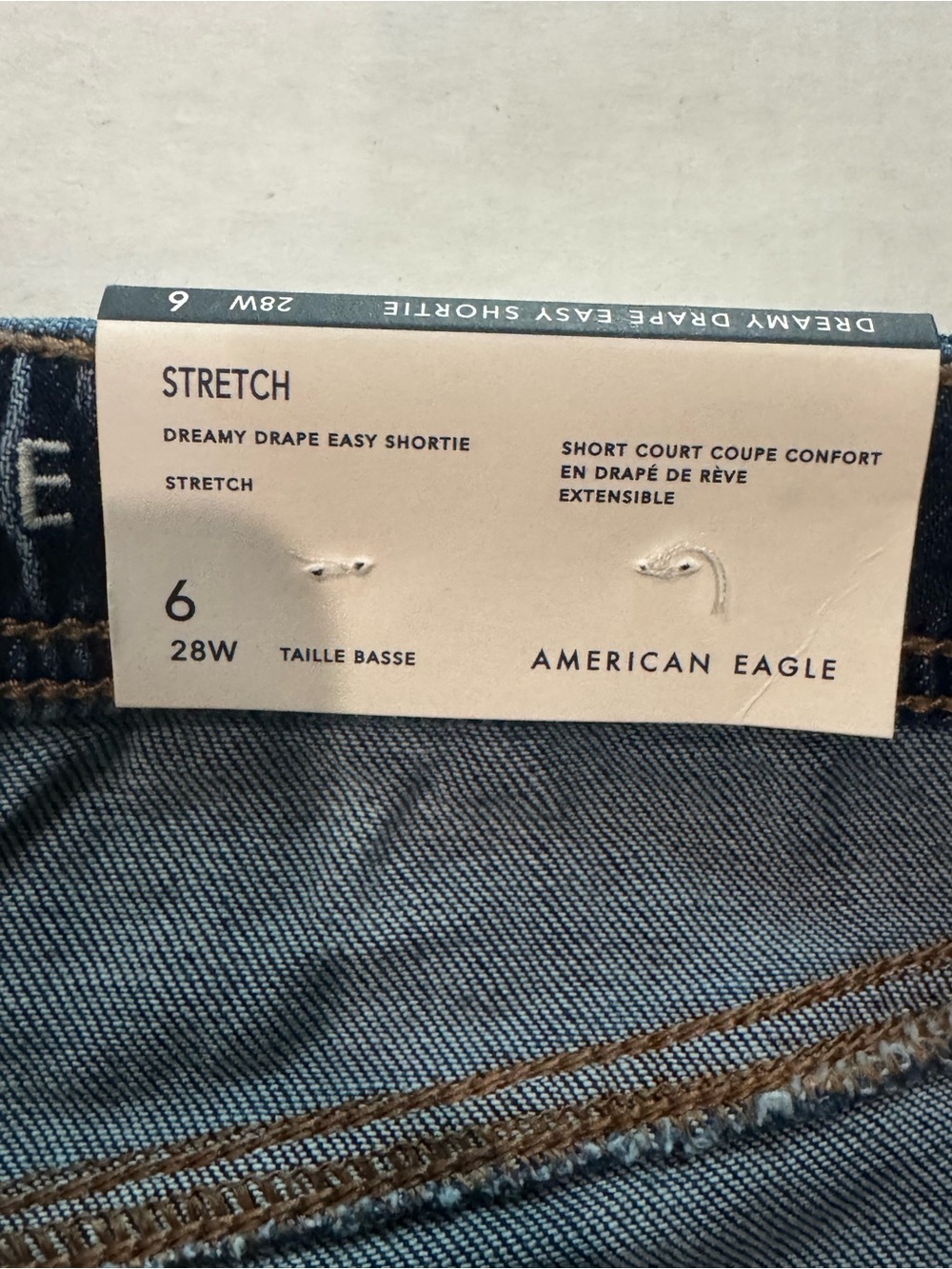 American Eagle Dark Wash Denim Rolled-Hem Shorts Sz6 NWT - Picture 8 of 9